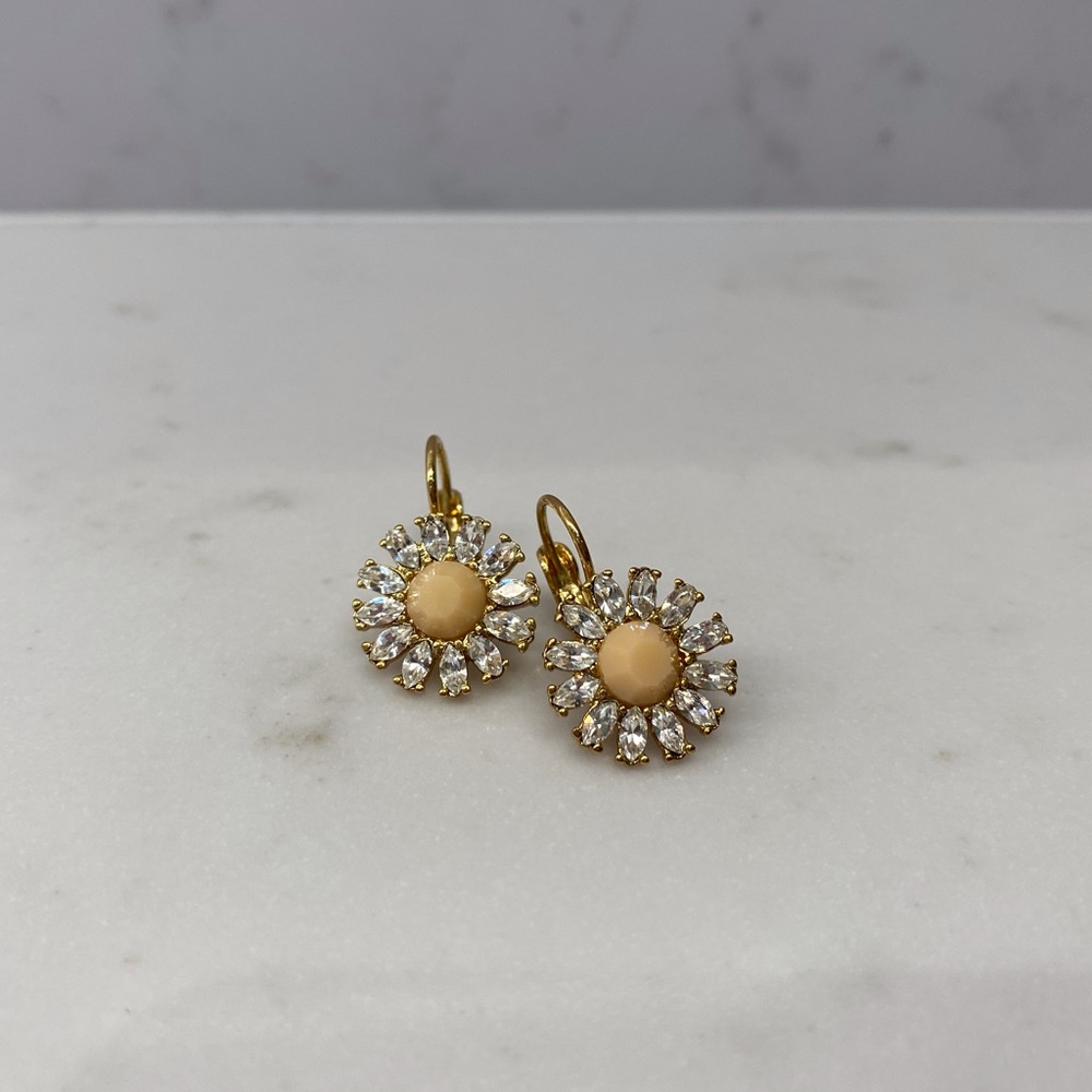 KATE SPADE flower diamond leverback earrings